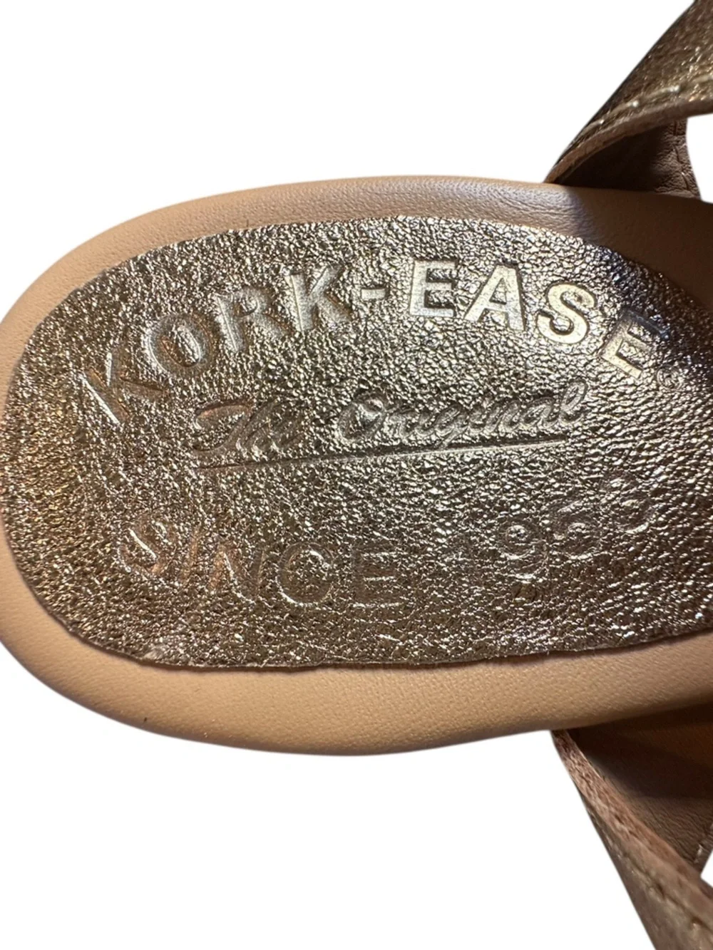 NEW Kork-Ease Gold Gladiator Sandals | Metallic Leather Comfort | Summer Travel - Picture 7 of 9